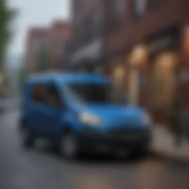 Ford Transit Connect Electric Cargo Van XLT in an urban setting demonstrating practical usage