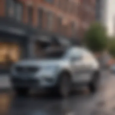 Modern SUVs in Urban Environments A modern SUV displayed in an urban setting, highlighting its market relevance.