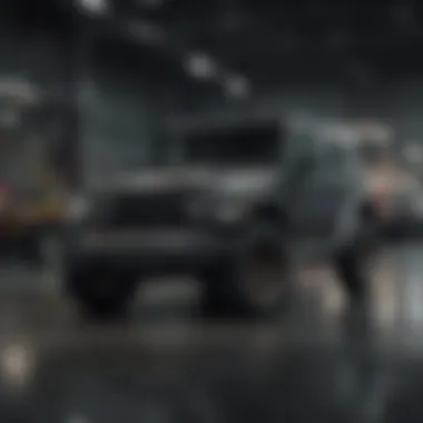 Diverse Jeep Models in Showroom Showroom displaying a variety of Jeep models