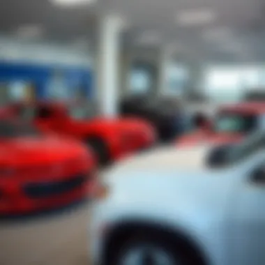 Showroom interior of Dan Vaden Chevrolet featuring a variety of vehicles