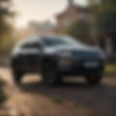 Jeep Compass Latitude Design Features A side view of Jeep Compass Latitude showcasing its sleek lines