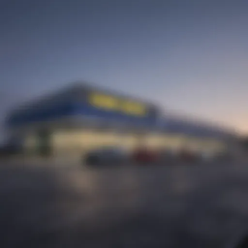 Exterior view of a CarMax dealership showcasing its modern architecture.