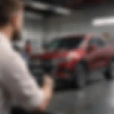 Customer Service Interaction Customer discussing options with a dealership representative