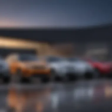 Diverse Lineup of Domestic SUVs A diverse lineup of domestic SUVs showcasing their design and features