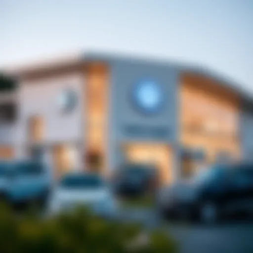 Exterior view of a San Bernardino Volkswagen dealership showcasing the latest models.