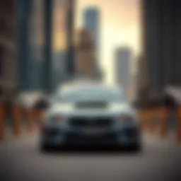 Subaru vehicle in an urban setting