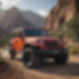 A stunning Jeep Wrangler parked in the Texas wilderness showcasing its off-road capabilities.