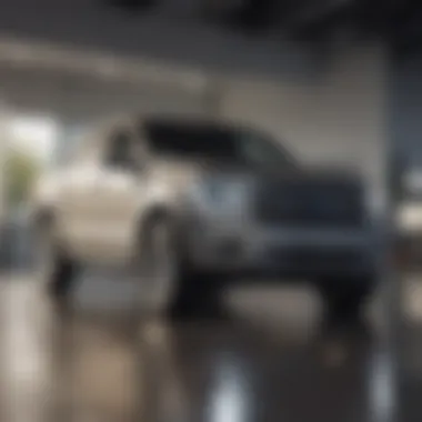 Ford Vehicle Display at the Dealership An elegant Ford vehicle on display within the dealership premises