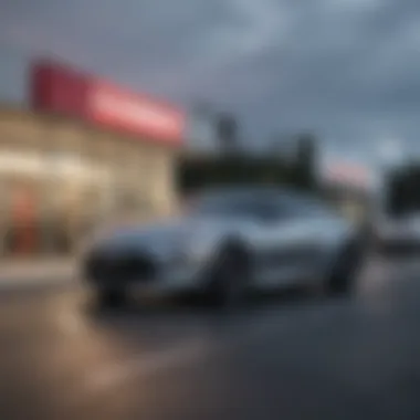 Exterior view of a modern Nissan dealership in Cary