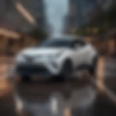 Toyota C-HR in Houston traffic, demonstrating its city driving capabilities