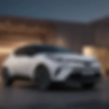 Sleek exterior design of the Toyota C-HR showcasing its modern lines