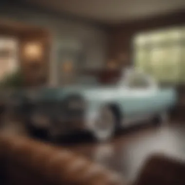 Interior of Cadillac Coupe DeVille showcasing vintage design