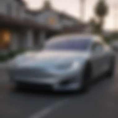 A pristine used Tesla parked in a San Jose neighborhood