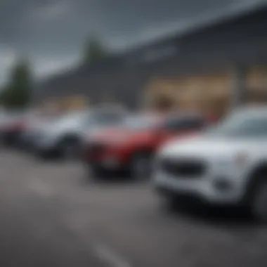 A selection of vehicles available at the dealership, highlighting variety