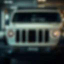 Front view showcasing the iconic grille of the 2019 Jeep Sahara