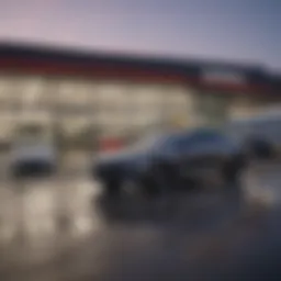 Exterior view of a modern Kia dealership in Logan, Utah