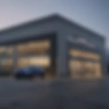 Exterior view of Kunes Country Chrysler dealership showcasing its modern facade