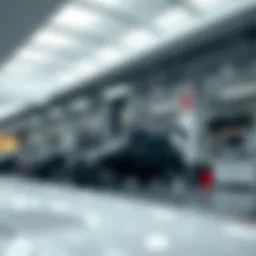 Interior view of a modern Dodge service center