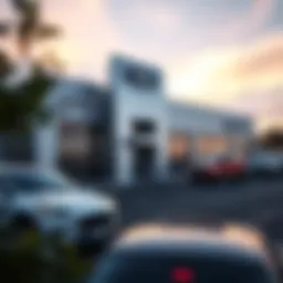 Exterior view of a Ford dealership in Sacramento