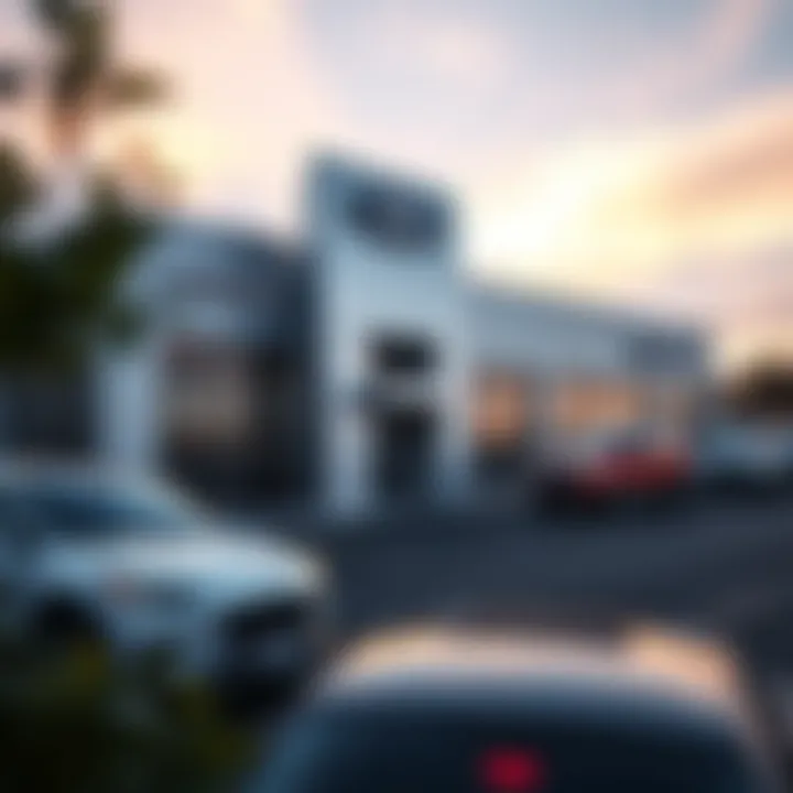 Exterior view of a Ford dealership in Sacramento
