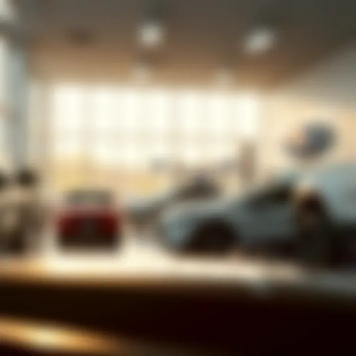 Service area of a Ford dealership