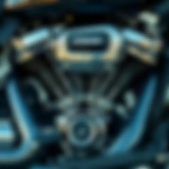 Close-up shot of the engine components highlighting the power and sophistication of the Screamin’ Eagle model.