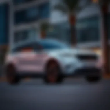 Urban Elegance: Small Luxury SUV Elegant small luxury SUV parked in an urban setting