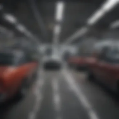 Service department at Stokes Automotive with technicians working on vehicles