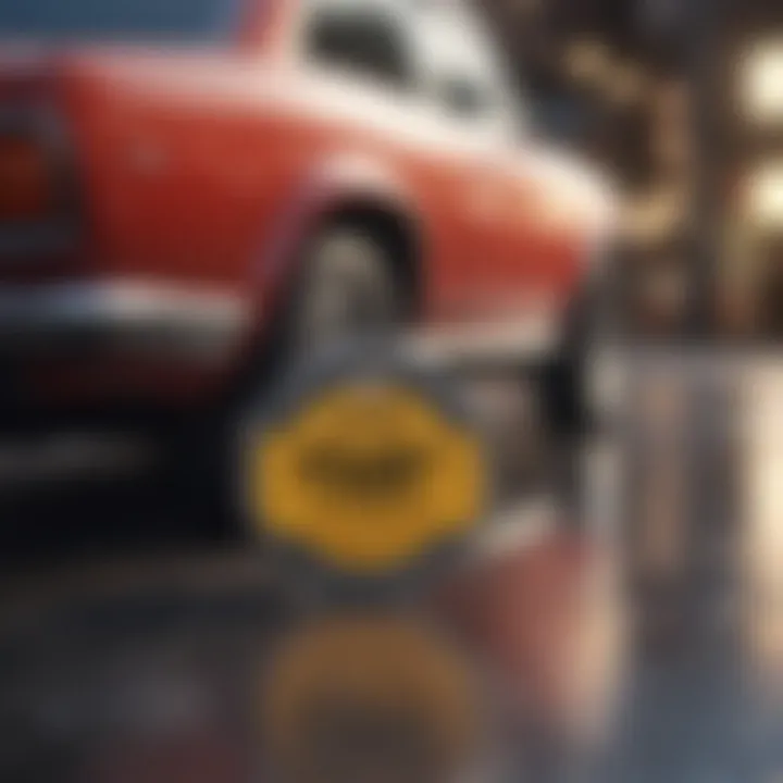 Close-up of a car's price tag showcasing affordability