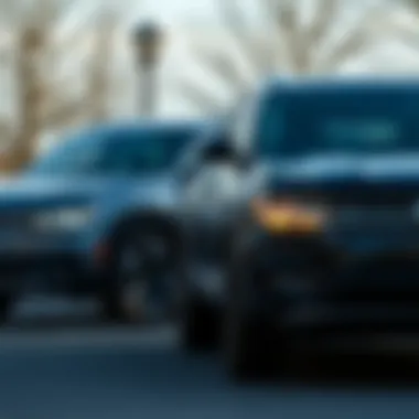 VW Atlas Compared to Competitor SUV VW Atlas parked next to a competitor SUV for comparison